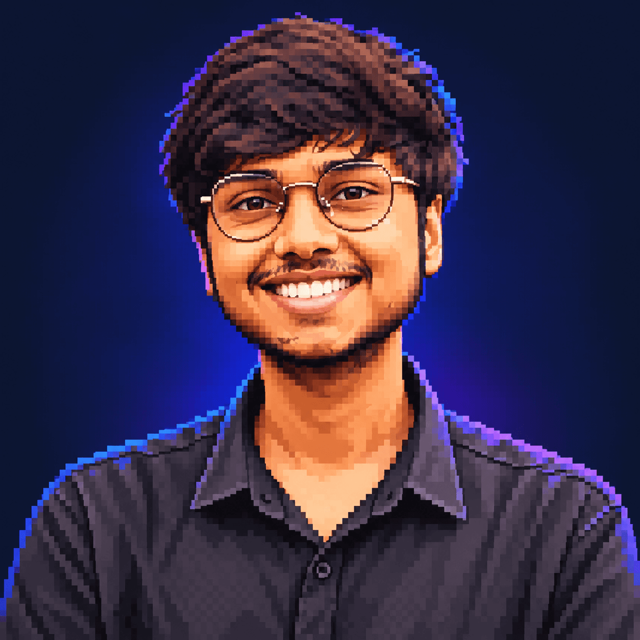 Retro pixel-art portrait of Dinkar Gupta